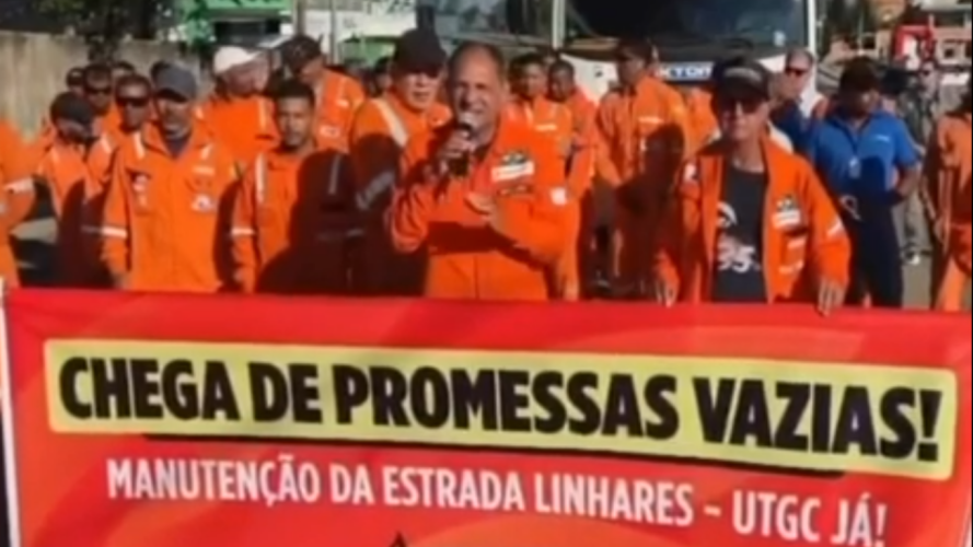 Petroleiros cobram prefeito de Linhares sobre manutenção da rodovia de acesso à UTGC